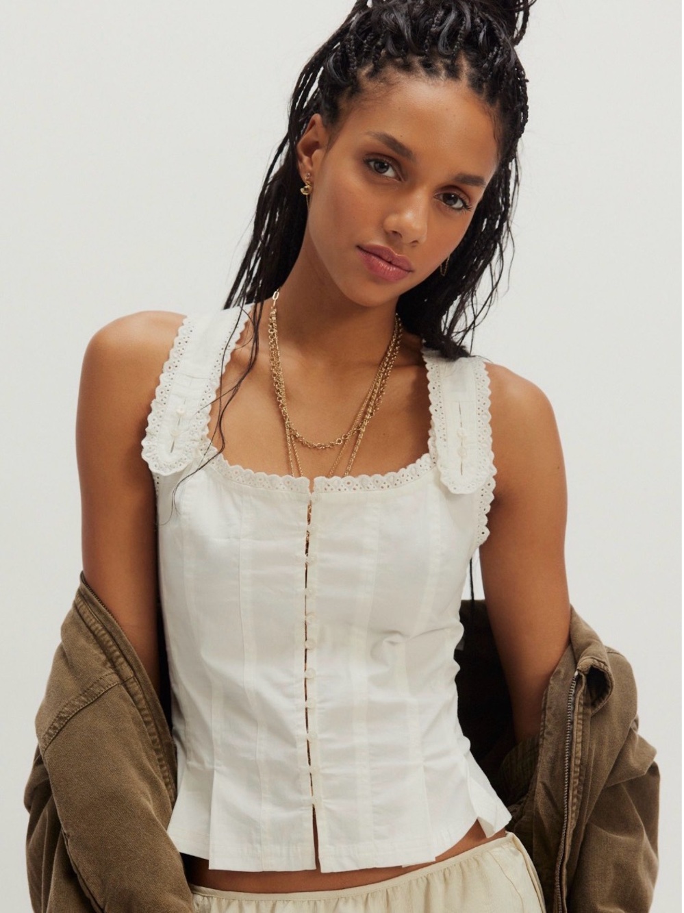 Free People Bridgette Corset Top. NWT. Clean ivory